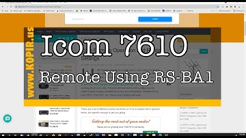 Icom 7610 RS-BA1 and Router Settings