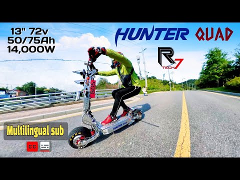 🛴[Multilingual Sub]Hunter QUAD⚡Tips for foot position, quick break & start!✔/Electric hyper scooter