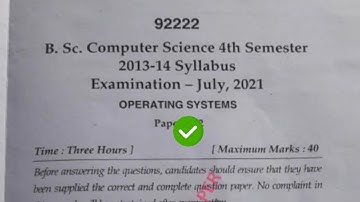 Mdu BSc CS 4th Sem Operating System Question Paper 2021