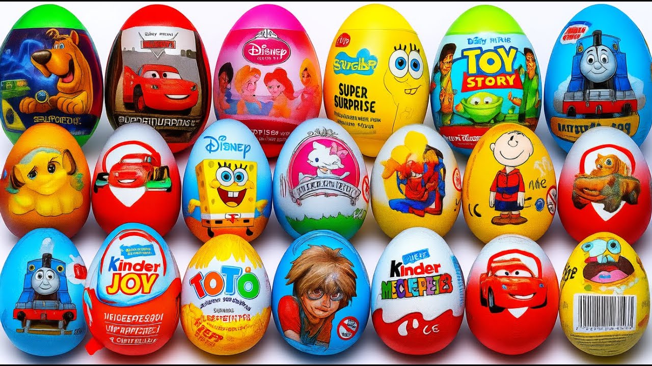 Claw Machine Surprise Eggs, Kinder Surprise Cars 2 Thomas Spongebob Disney Pixar