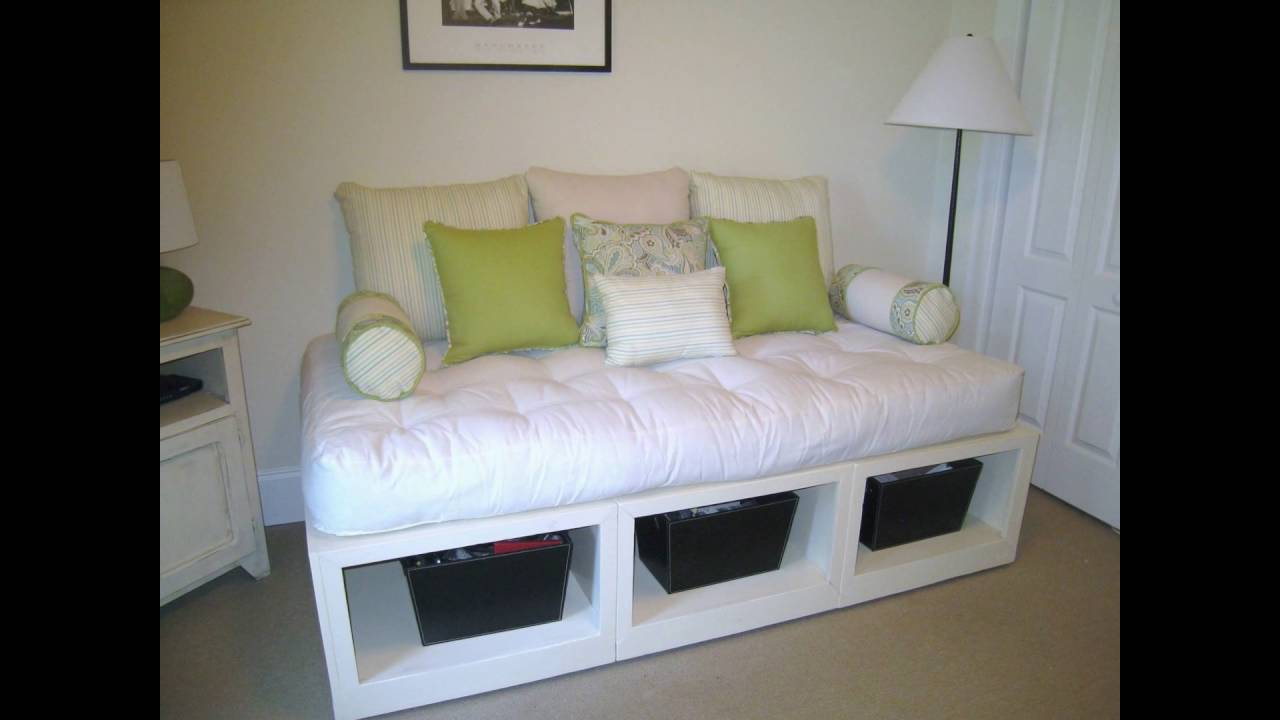 White Wooden Daybed - YouTube