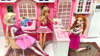 Barbie Tea Party with Anna and Elsa!!