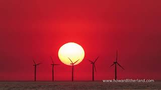 Time lapse video of sunset over the Gwynt-y-Môr offshore wind turbines