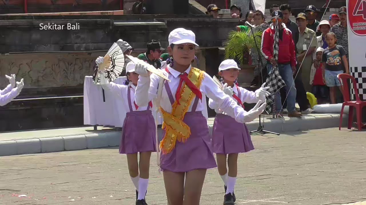 Lomba Gerak Jalan Indah Putri SD 3 Lebih No Urut 12 HUT RI ke 74 Gianyar Bali