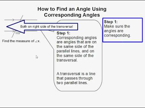 Corresponding Angles Examples Solutions Videos