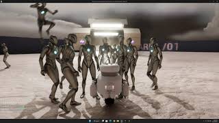 UE5 WIP - Space ship landing with invaders!