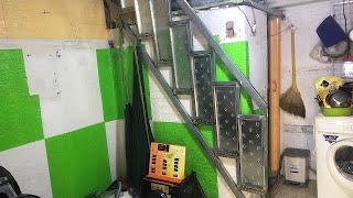 DIY Folding Stair/Hướng dẫn làm cầu thang xếp gọn vào vách tường