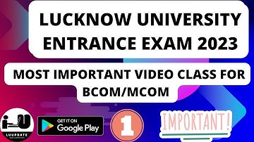 most Important accounts Video Class Lucknow university entrance exam 2023 #lucknowuniversity