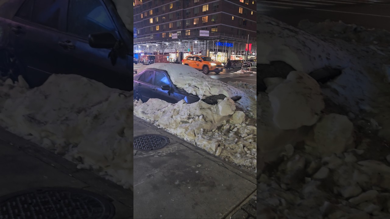 Последствия зимнего снегопада в Нью-Йорке! ❄️ 