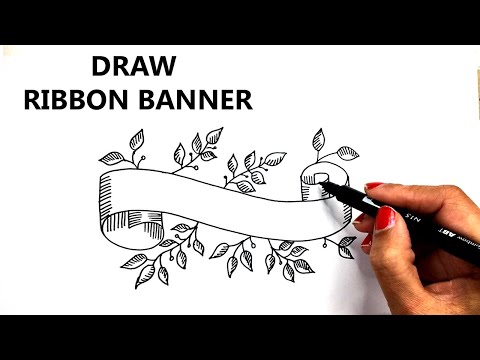 Comment dessiner Ruban bannière facile | Chambre Art arpana
