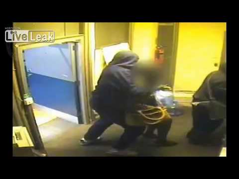 Footage of West Bromwich bank robbery.