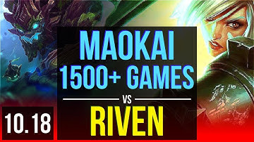 MAOKAI vs RIVEN (TOP) | 5.2M mastery points, 1500+ games, 2 early solo kills | EUW Diamond | v10.18