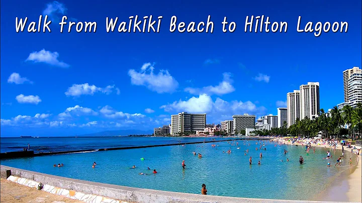 WAIKIKI BEACH VIRTUAL WALK TOUR | Walk from Waikiki Beach to Hilton Hawaiian Village Lagoon 🌴