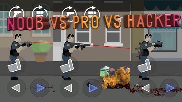 Noob vs Pro vs Hacker cleaning up street in game flat zombies defense & cleanup