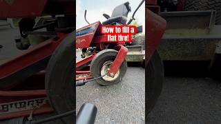 Flat tire? Quick fix!  #tire #fix #mower #lawnmower #lawn #tires #flat #zeroturn #fill #repair #tip