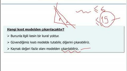 Yöneylem Araştırması 1 - Ders 8 - Doğrusal Programlama - Simpleks Yöntemde Özel Durumlar