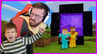 Vefa Ile İlk Defa Nethera Gittik, Portalı Kendisi Yaptı Minecraft