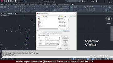 How to import points survey data from Excel to AutoCAD with SW DTM