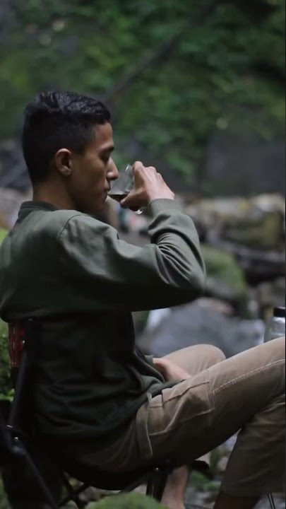 Ngopi di aliran air terjun - Relaxing Nature Sound #river #waterfall #coffee #asmr #nature #chill