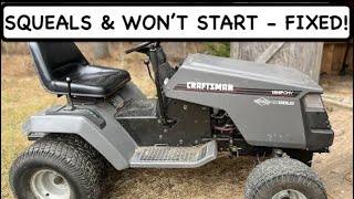 Lawn Tractor SQUEALS And Won't Start - Fixed!