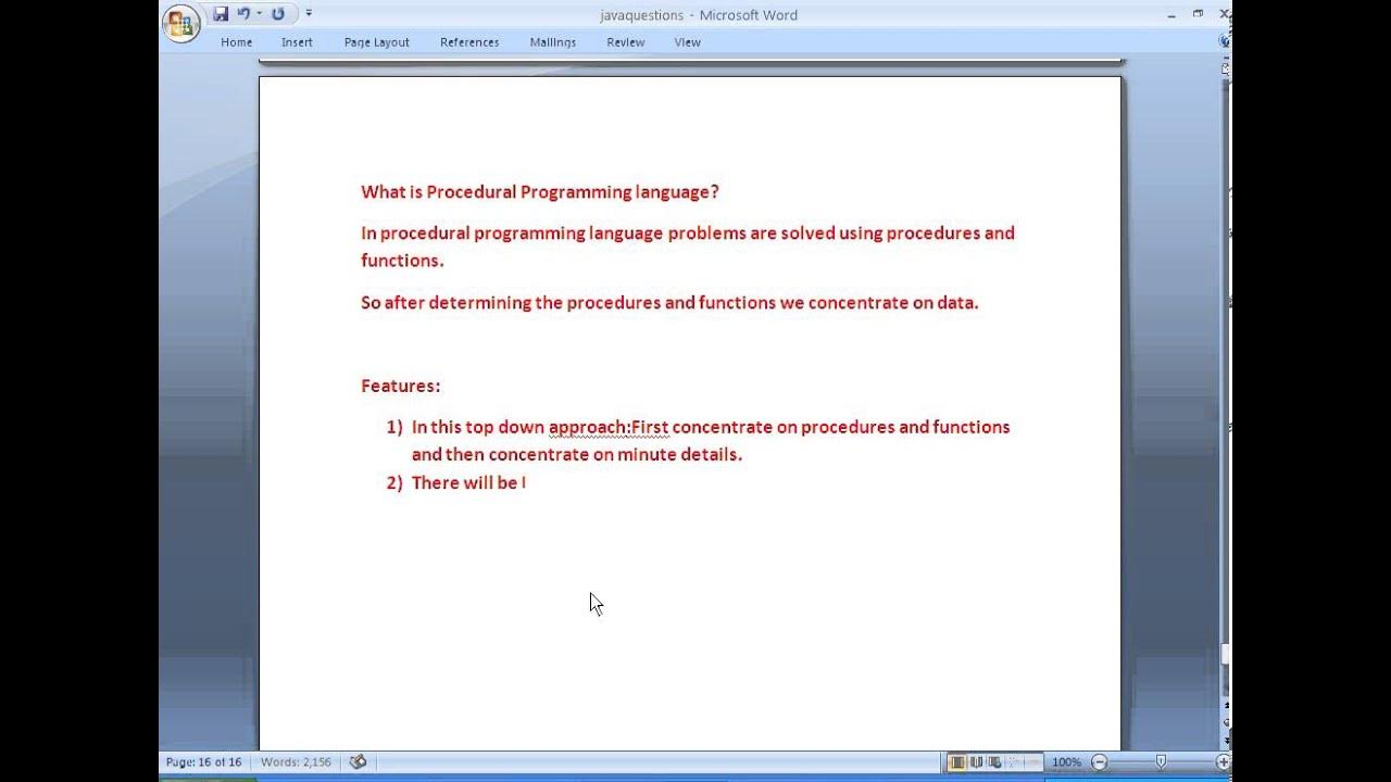 Java interview questions and answers part 2:What is procedural ...