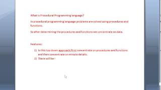 Java interview questions and answers part 2:What is procedural programming language