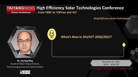 Dr Kaining Ding, Julich: What’s new in SHJ/HJT2020/2021