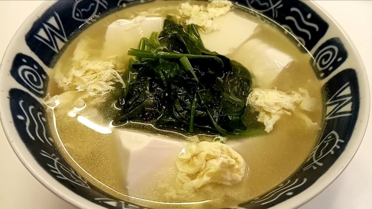 Healthy, Delicious and Easy Chinese Soup! Spinach and Tofu Soup YouTube