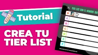 Cómo crear una TIER LIST fácilmente (incluye plantilla editable)