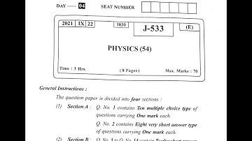 Physics Board Question Paper 2021 22 September HSC Maharashtra Board