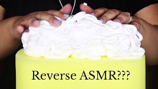 Sponge Mic Brushing, Shaving Cream, REVERSE ASMR (New Trigger?) No Talking