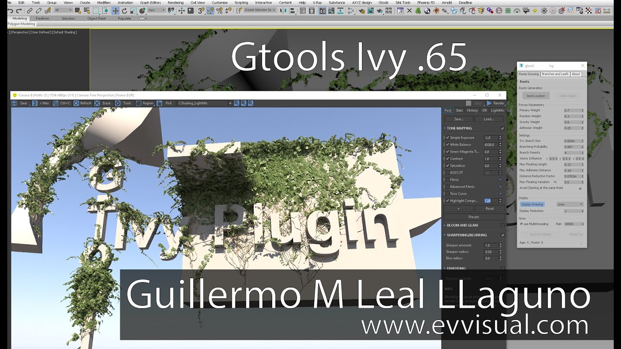 Ivy Plugin .65 for 3Dsmax - YouTube