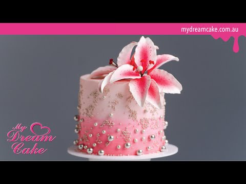 How to make a fun ombre cake design decorated with Gumpaste Lilies
