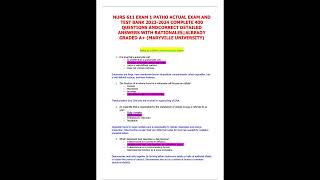 NURS 611 EXAM 1 PATHO ACTUAL EXAM AND TEST BANK 2023 2024 COMPLETE 400 QUESTIONS AND CORRECT DETAILE