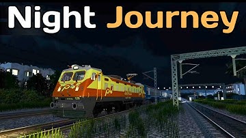 Night Train Journey with Parallel Run & Train Crossing in Railway Simulator India