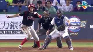 20151112 9局上 加拿大隊Skyler Stromsmoe 擊出游擊方向穿越安打