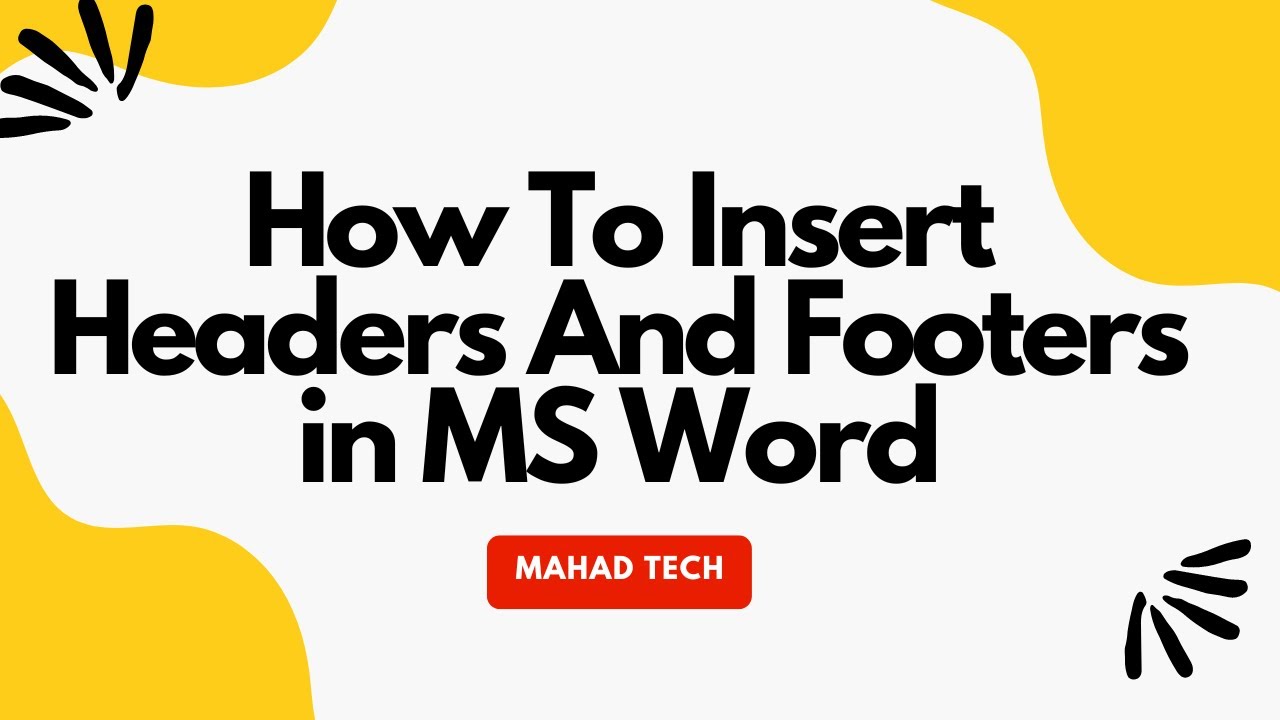 How To Insert Headers And Footers in MS Word - YouTube