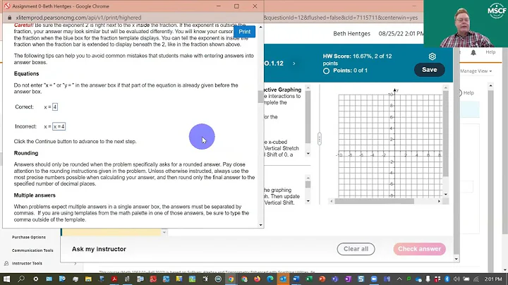 MyLab Math  How to Print an Assignment