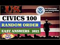 100 Civics Questions for the U.S. Citizenship Test | Random Order | 2023 | Easy USCIS Answers