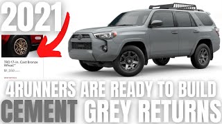 New wheels? cement grey and army green return!! build your 2021 toyota
4runner now!!