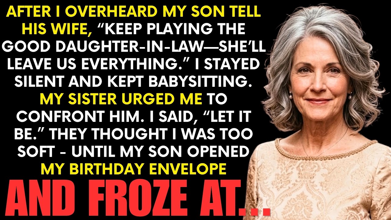 I stood in my son’s hallway holding a warm pecan pie when I heard my own son tell his wife to “keep playing the good daughter-in-law” because I was “soft” and would leave them everything. I said...