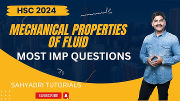 Mechanical Properties of Fluids | Most IMP Questions | Sahyadri Tutorials