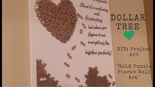 Dollar Tree Diy Gold Puzzle Pieces Wall Art Youtube