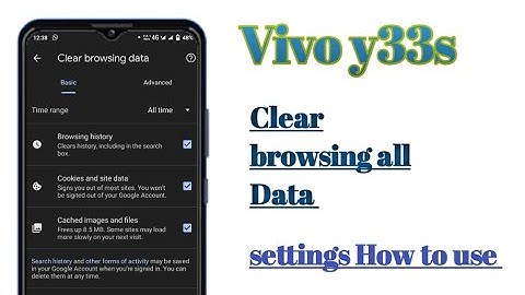 Vivo y33s clear browsing all Data settings hidden features || How to use