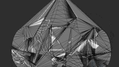 Delauney Triangulation of Batman Symbol (Unity3D)