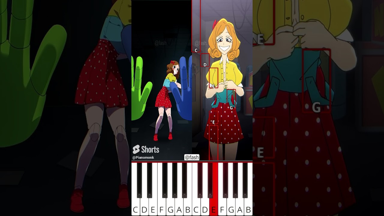 Miss Delight COMPILATION (@fash) Poppy Playtime 3 Animation - Octave Piano Tutorial