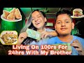 Living on 100rs for 24 hours challenge with my brother  prapti subedi