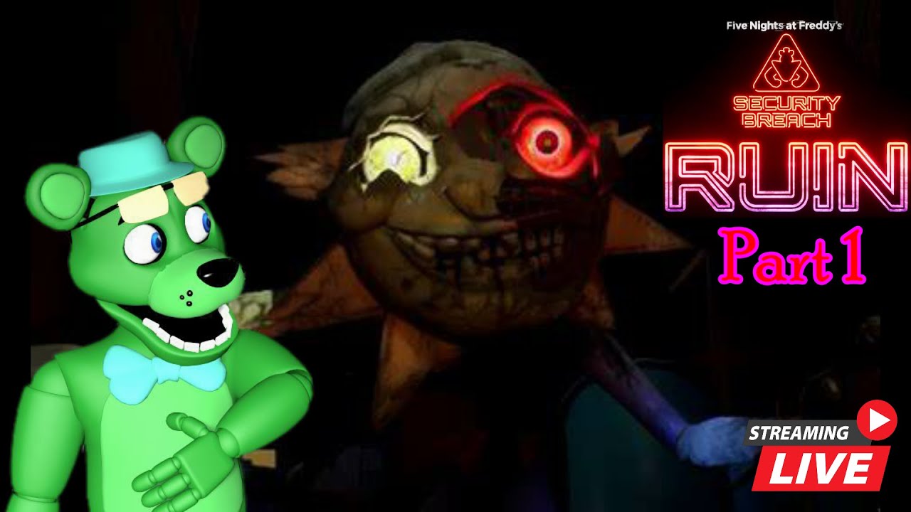 FNAF Security Breach DLC Ruin ao VIVO PARTE 1! Início Gameplay de Five  Nights at Freddys SB em Live! 