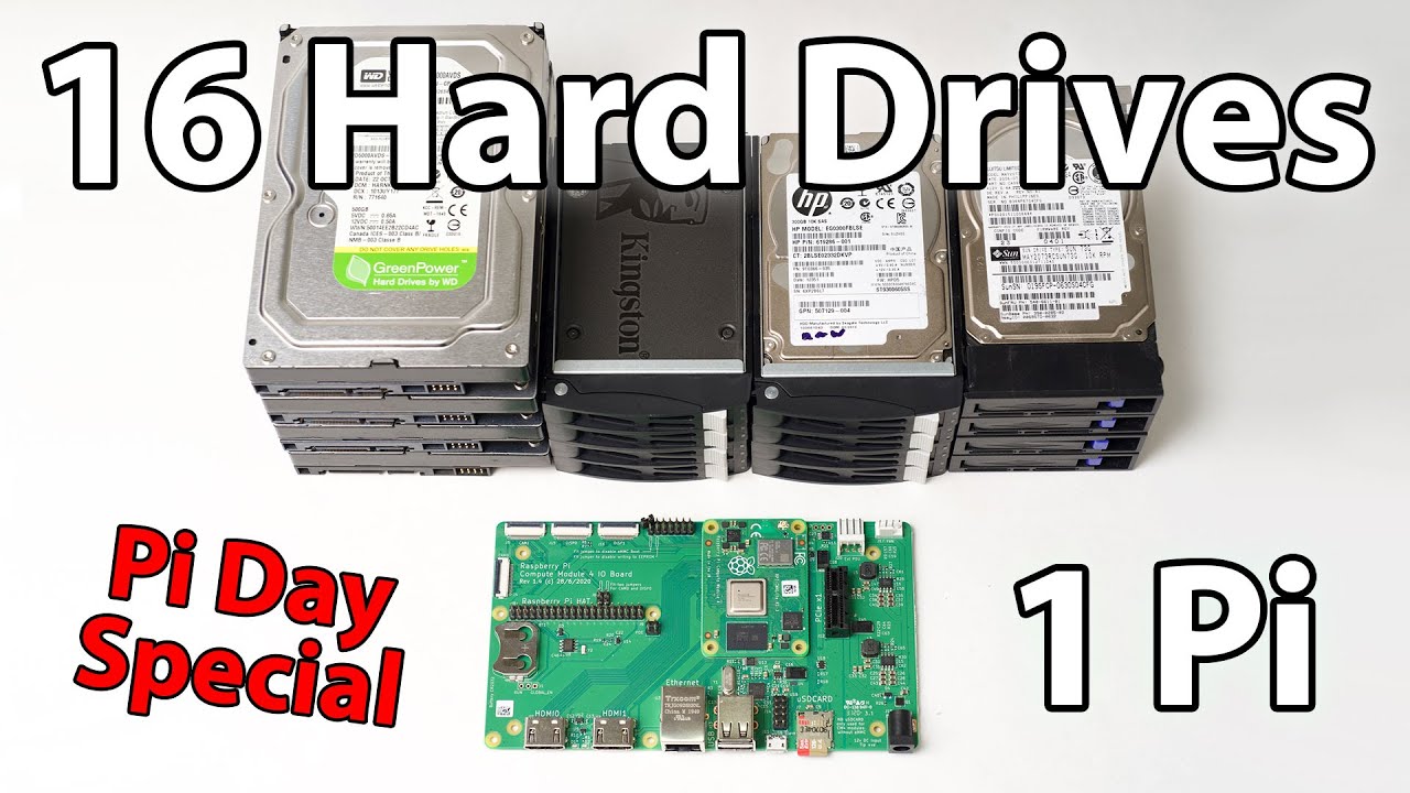 en Mount Bank Middelhavet IT WORKED! - 16 Hard Drives on the Raspberry Pi (Pi Day Special) - YouTube