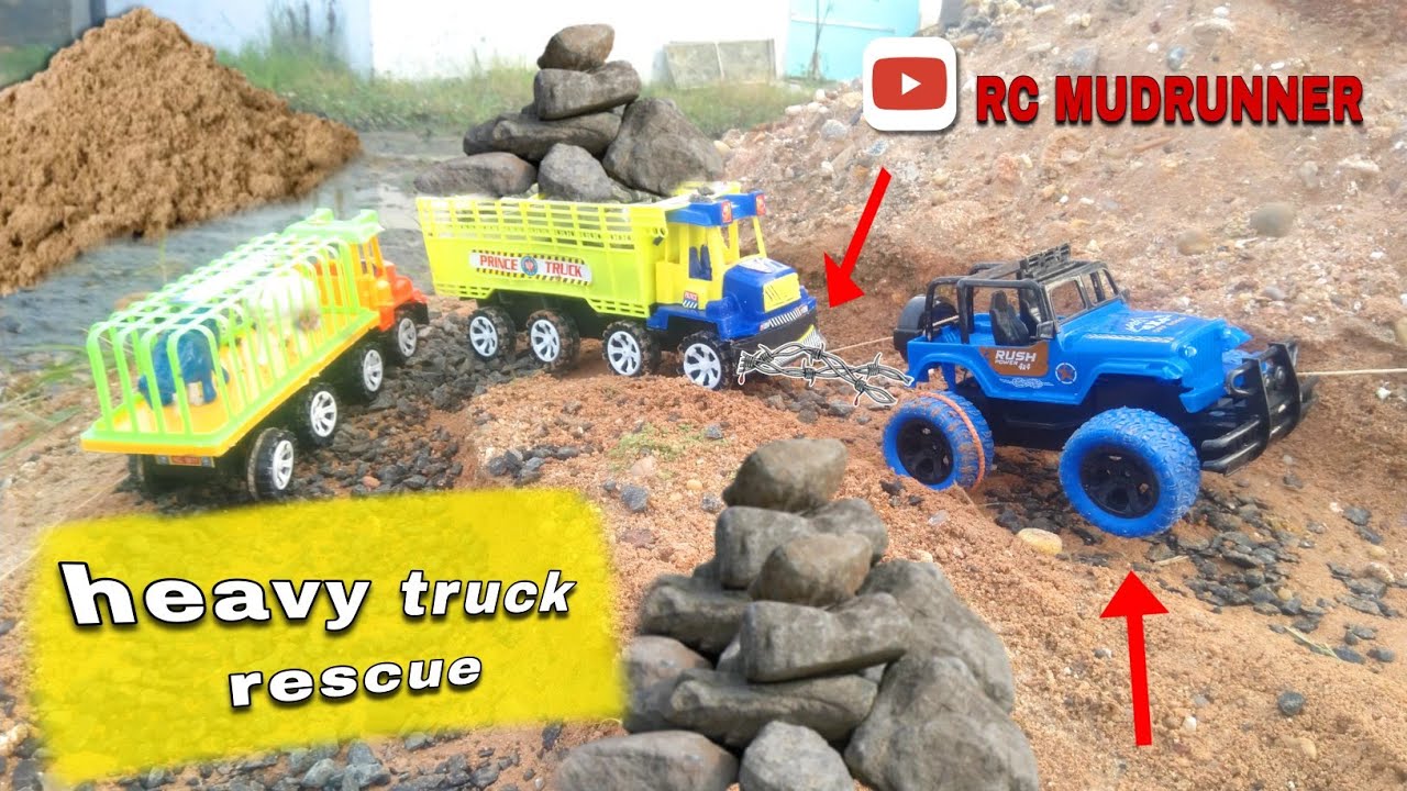 RC Truck Rescues Heavy Truck Struggling in Reverse Gear! rc truck